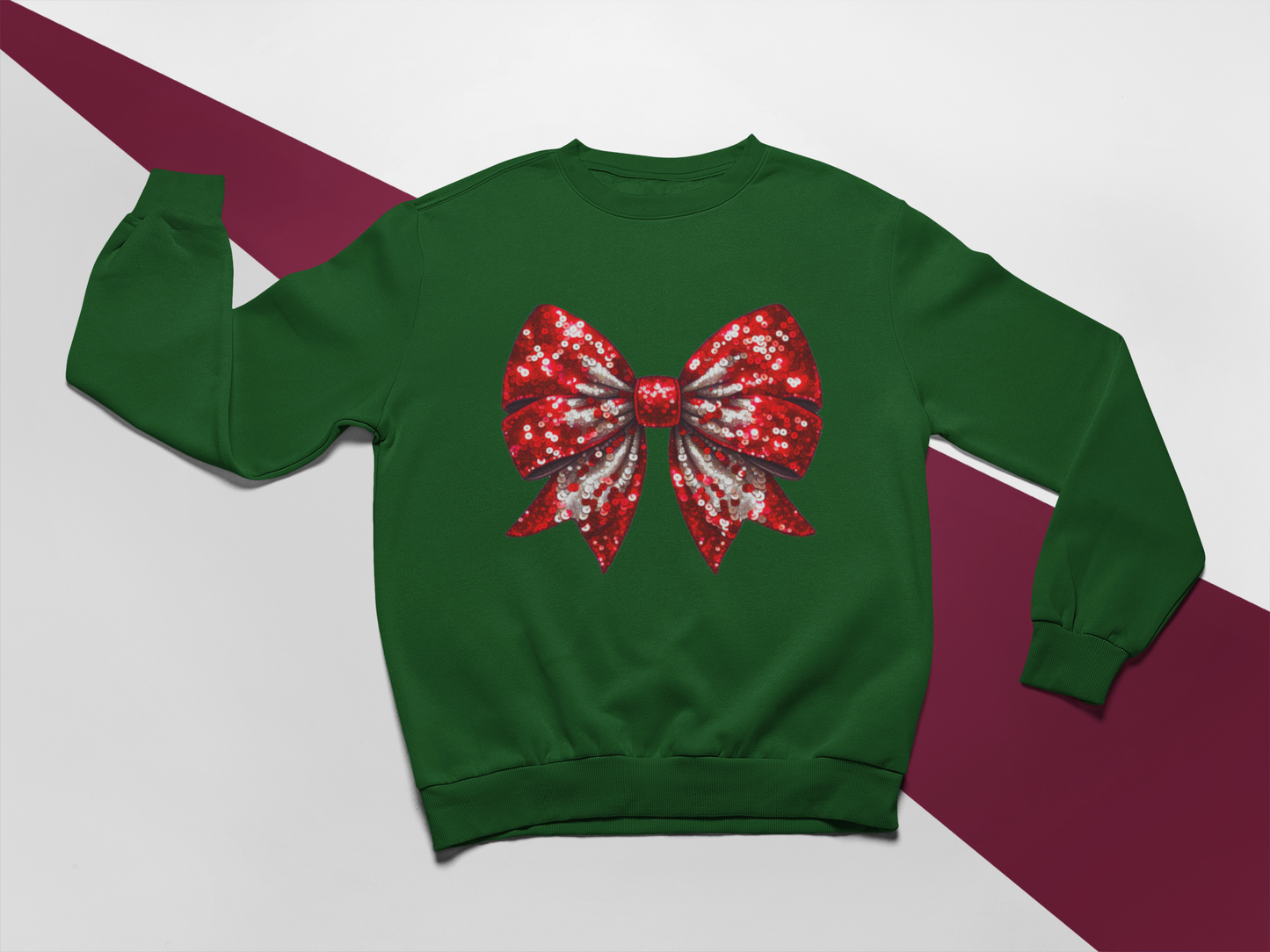 Red and Silver Bow sweatshirt